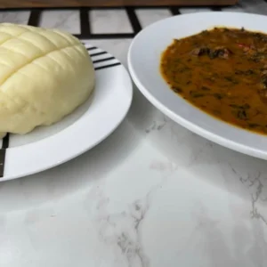 Bitter leaf soup and pounded yam