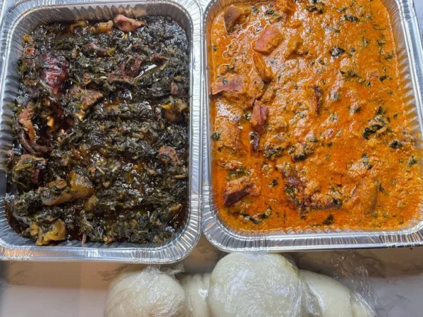 Egusi soup & vegetable soup